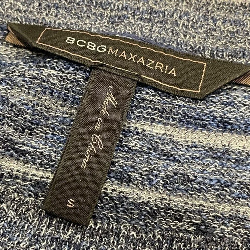 BCBGMaxAzria‎ Tunic Sweater T-Shirt Dress Size Small Blue Space Dye Batwing Knit - Picture 4 of 10